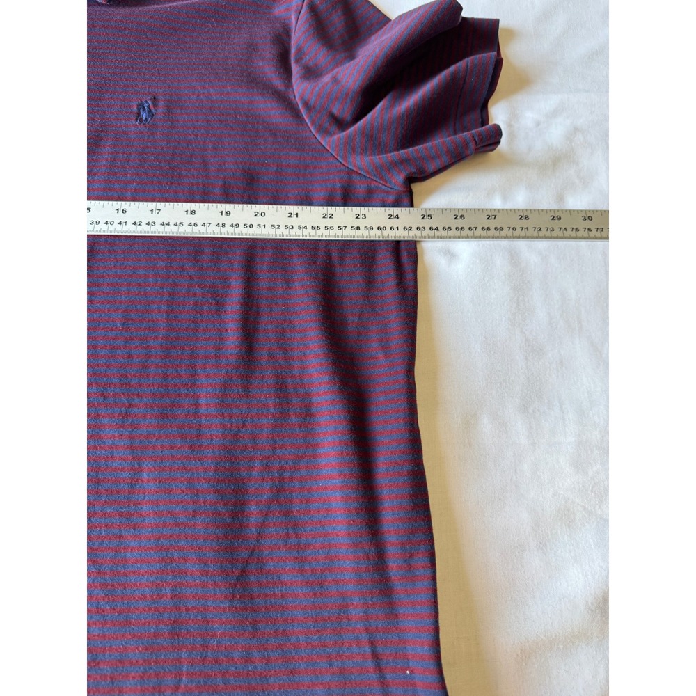 Polo Ralph Lauren Mens Burgundy Striped Polo Shirt XL Preppy Classic Nautical - Picture 11 of 13